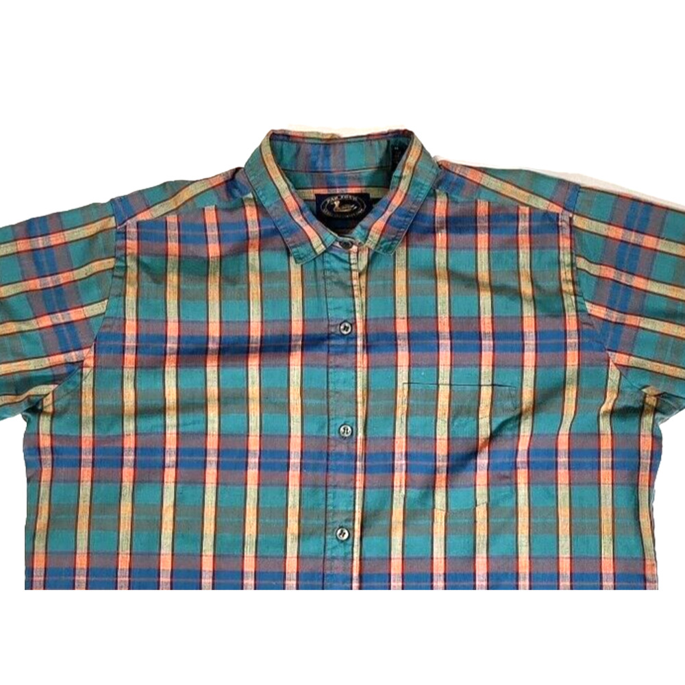 Par Four Sporting Collection Womens Sz 16 Long Sleeve Green Blue Red Plaid Shirt - Picture 2 of 8